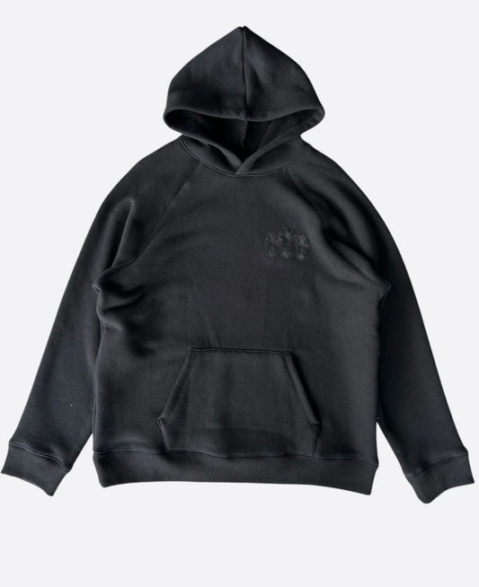 Black Triple Cross CH Logo Embroidered Hoodie - Used/Worn