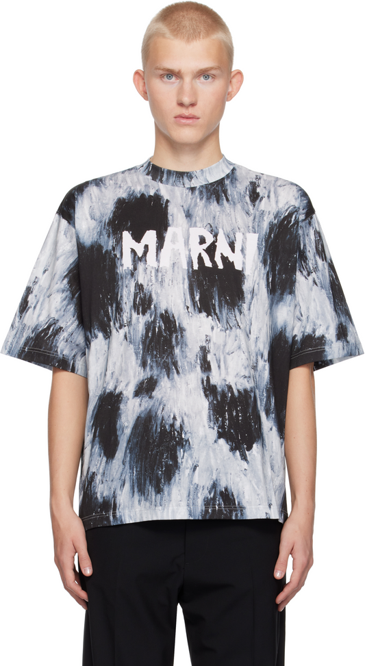 marni brushed leopard grey t shirt