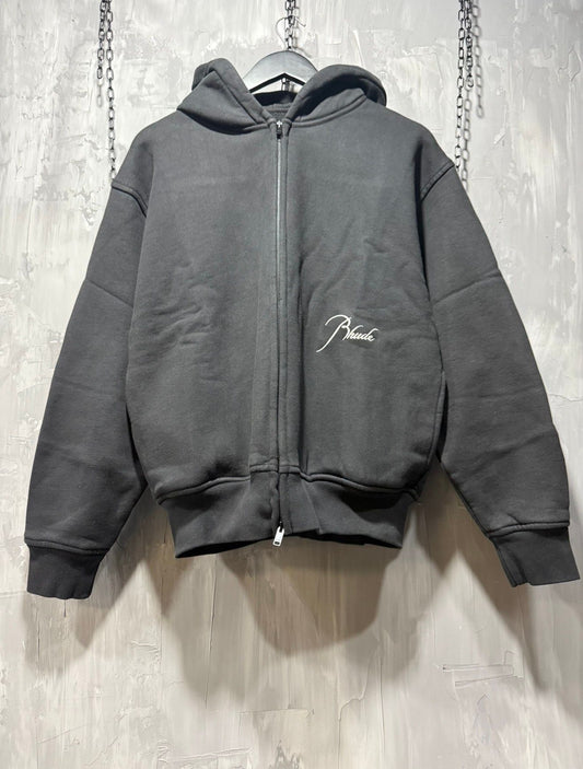 RHUDE Black Classique Zip up Hoodie