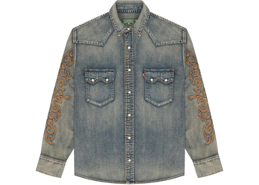 Denim Tears Western Cotton Stitch Denim Shirt Selvedge Denim