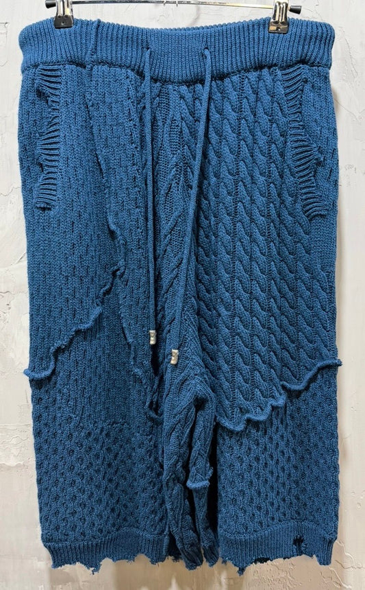 Adererror Cable Knit Shorts Blue