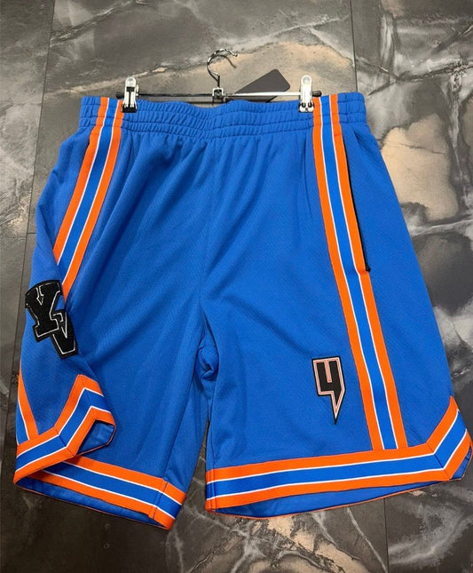 4 brand blue w orange shorts