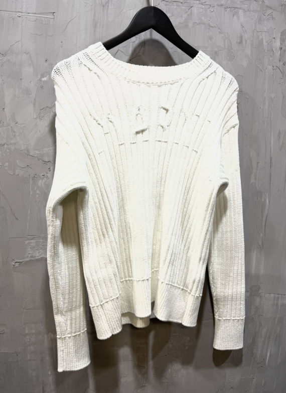 Marni cotton cable logo gauge 5 lily white