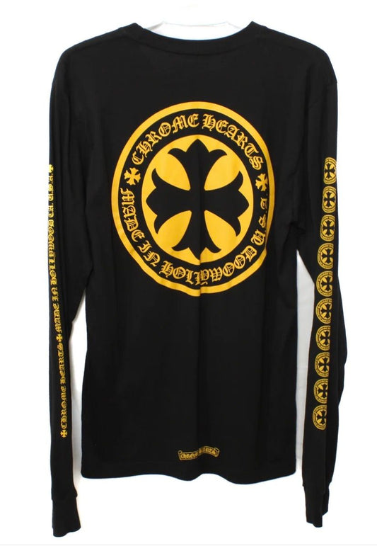 CHROME HEARTS PLUS CROSS LOGO LS BLACK YELLOW