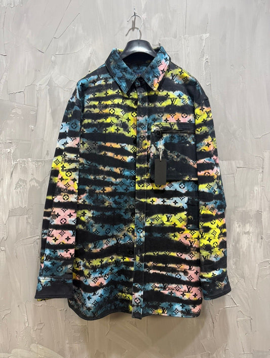 Louis Vuitton Monogram Sunset Tie-Dye Denim Shirt - Like New