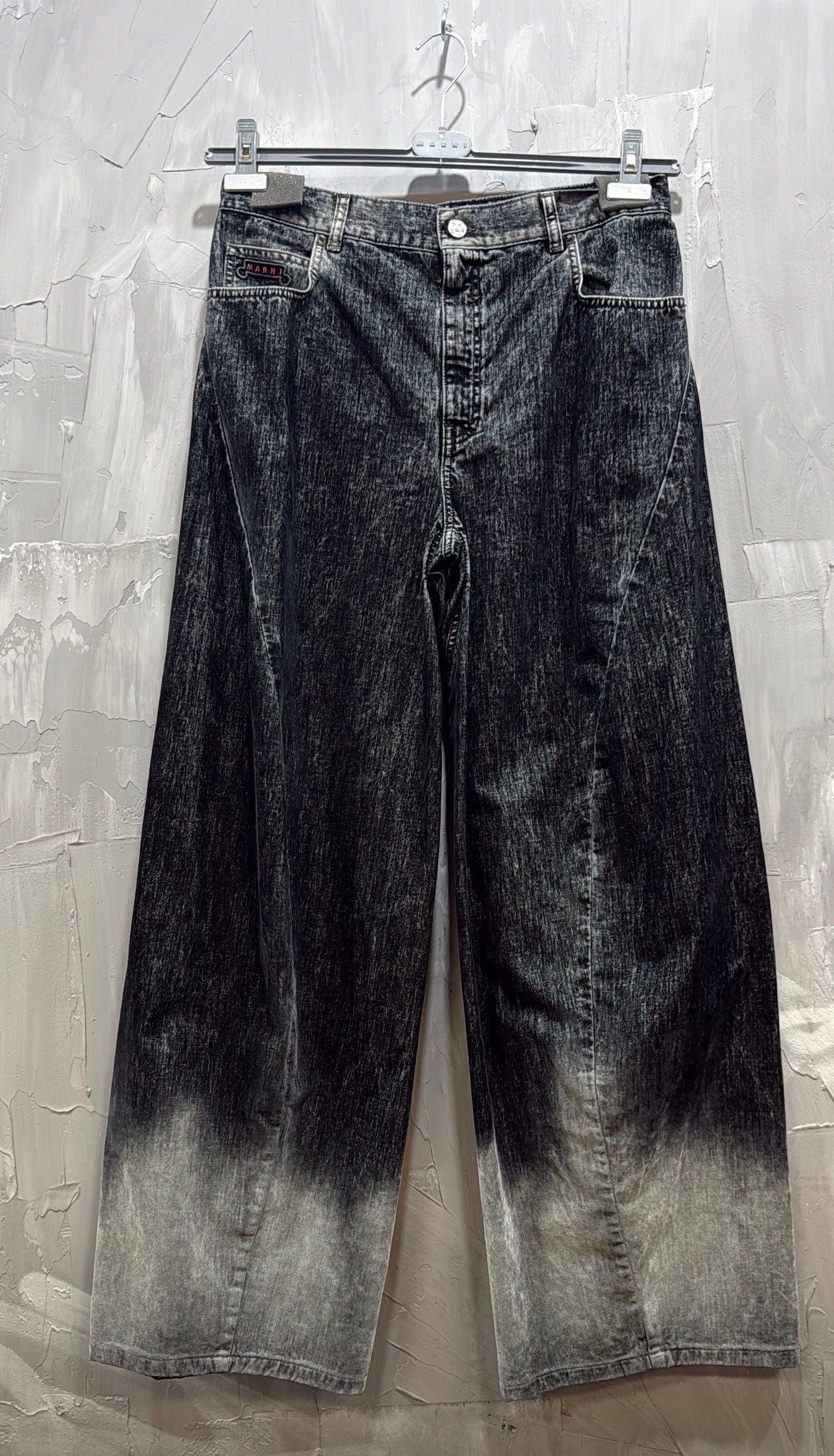 GARMENT DYED DENIM PANTS BLACK