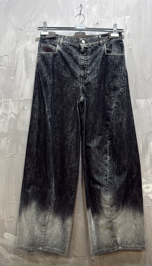 GARMENT DYED DENIM PANTS BLACK