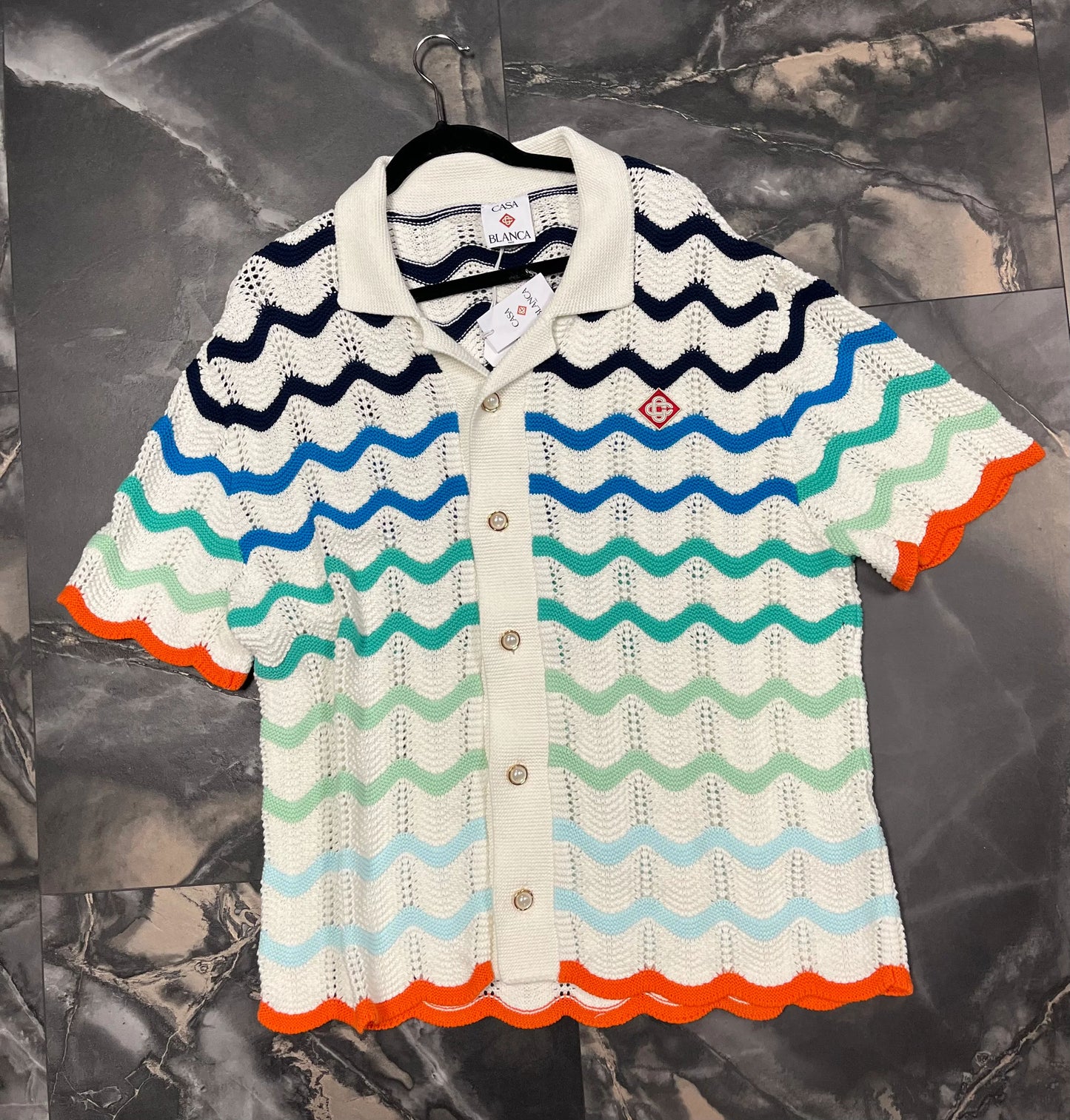Casa Blanca gradient wave texture shirt
