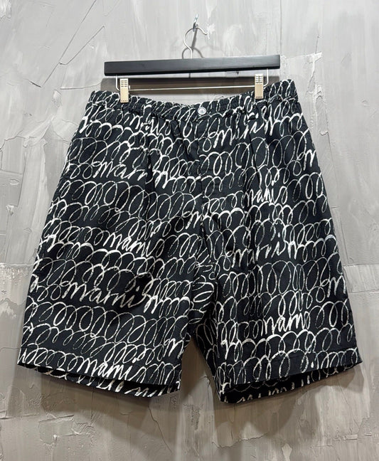 MARNI SCRIBBLED POPELINE BLACK