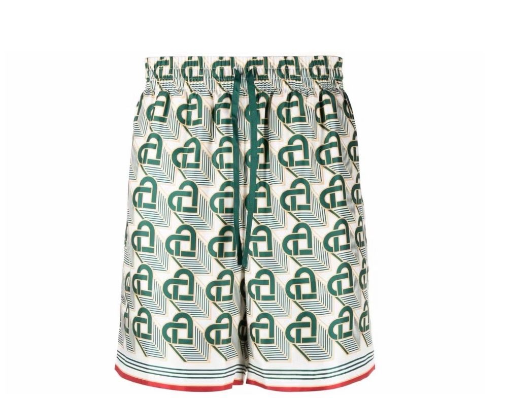 Casablanca Cuban Collar Silk Shorts