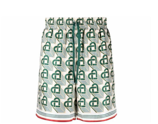 Casablanca Cuban Collar Silk Shorts