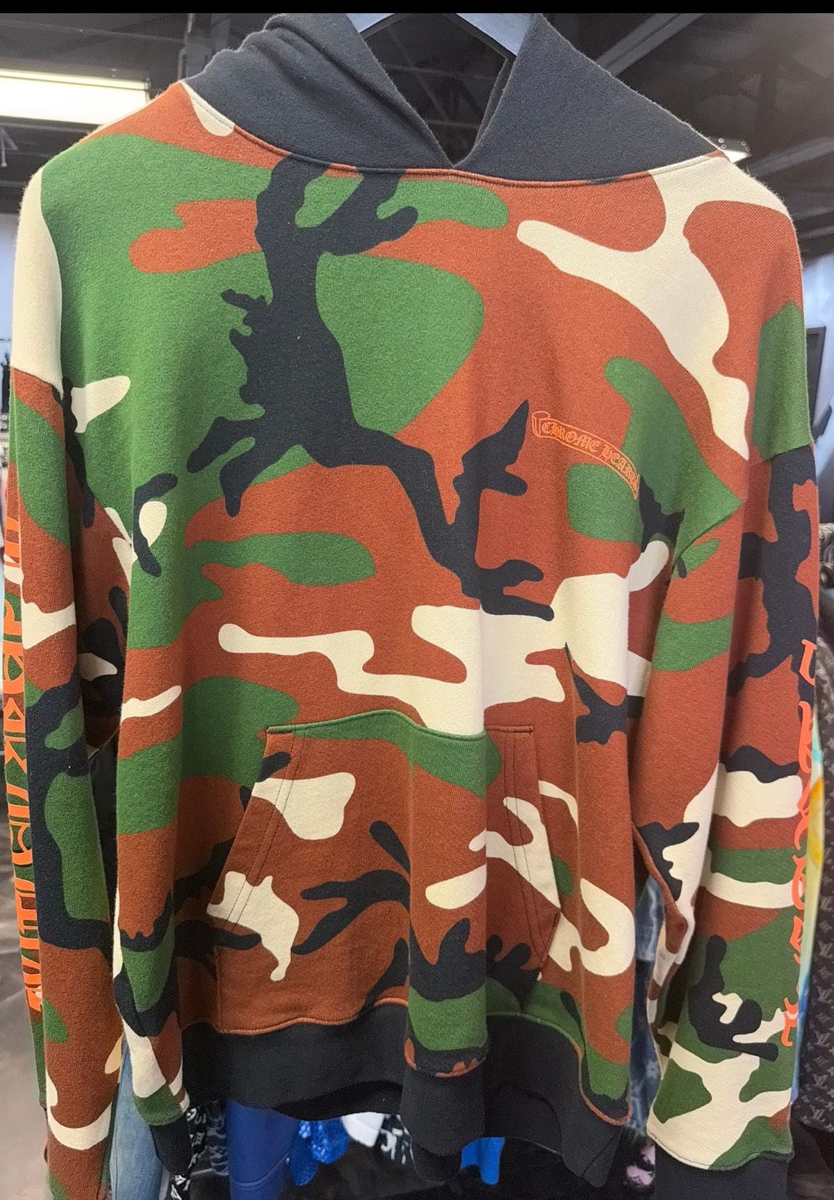 Chrome Hearts Matty Boy "Caution" Camo Hoodie - Used/Worn