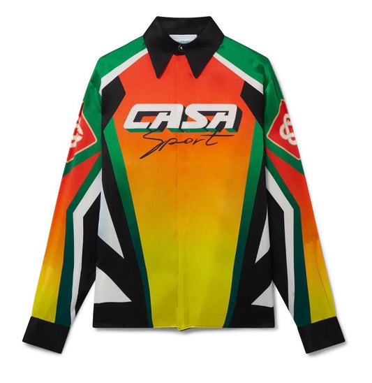 CASA BLANCA MOTO SPORT LONG SLEEVE SILK SHIRT