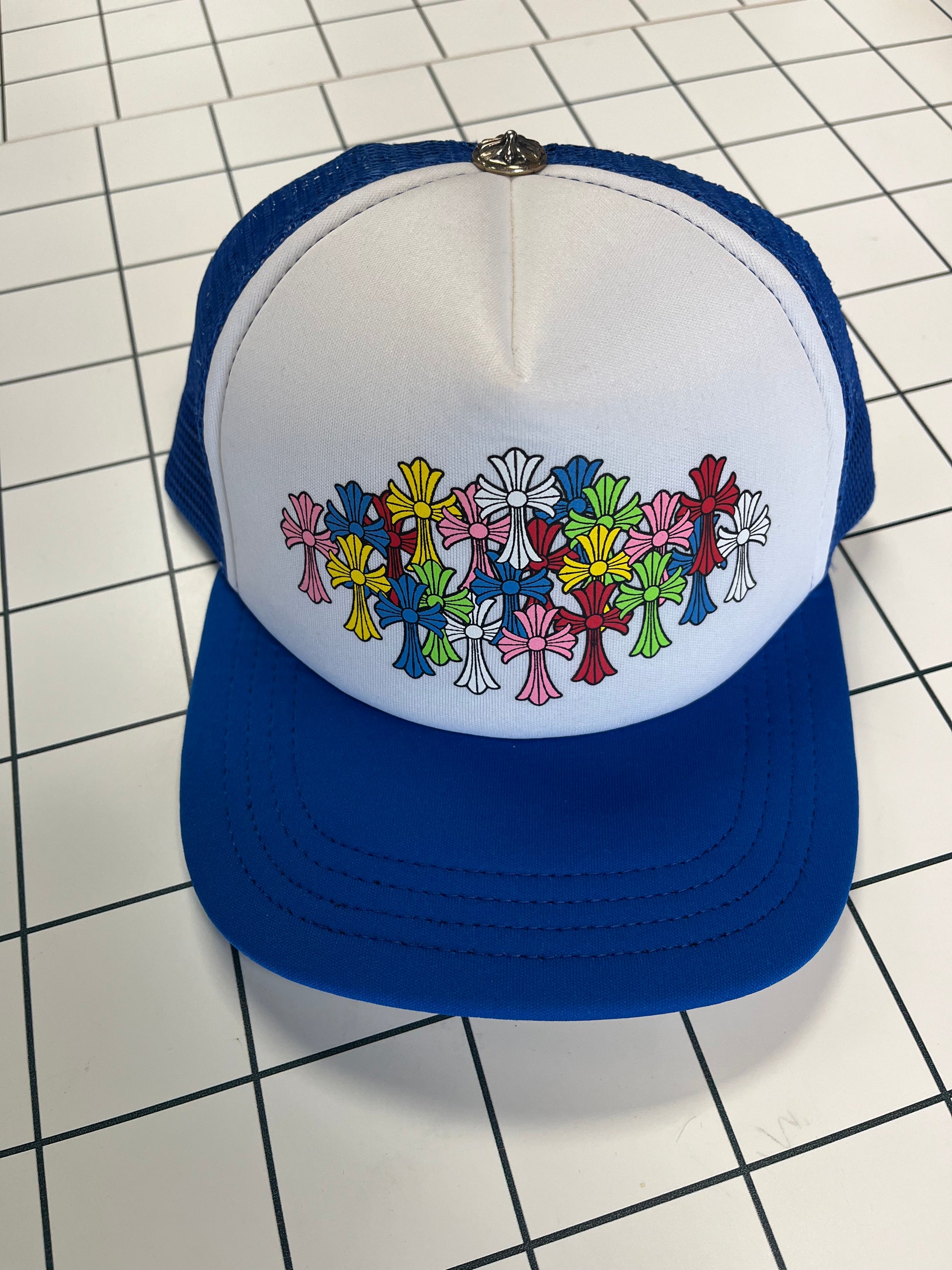 CH Multi Color Crosses Trucker blue