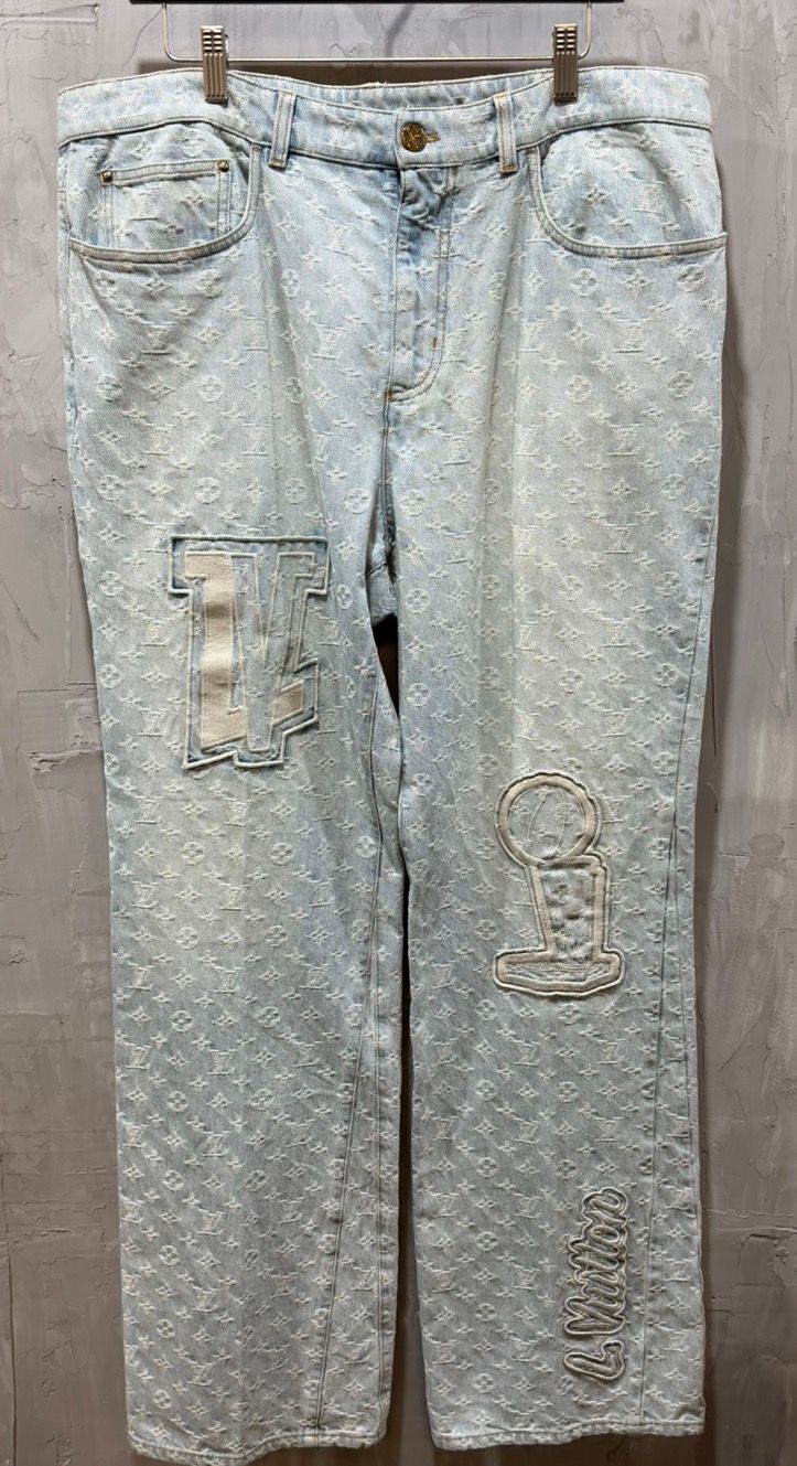 Louis Vuitton x NBA Flared Denim Pants Blue - Used/Worn