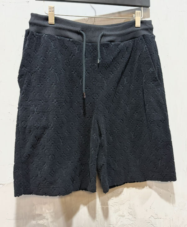 Louis Vuitton Monogram French Terry Toweling Shorts (Black) - Like New