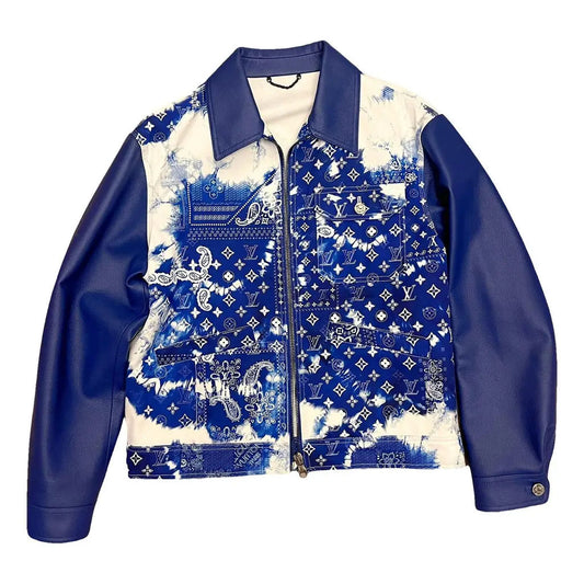 Louis Vuitton Monogram Bandana Mix Leather Denim Blouson - Used/Worn