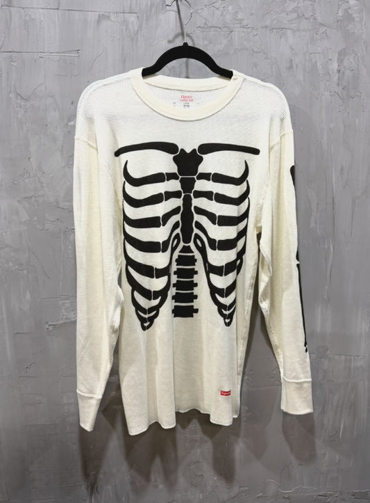 Supreme Hanes bones thermal crew L/S white
