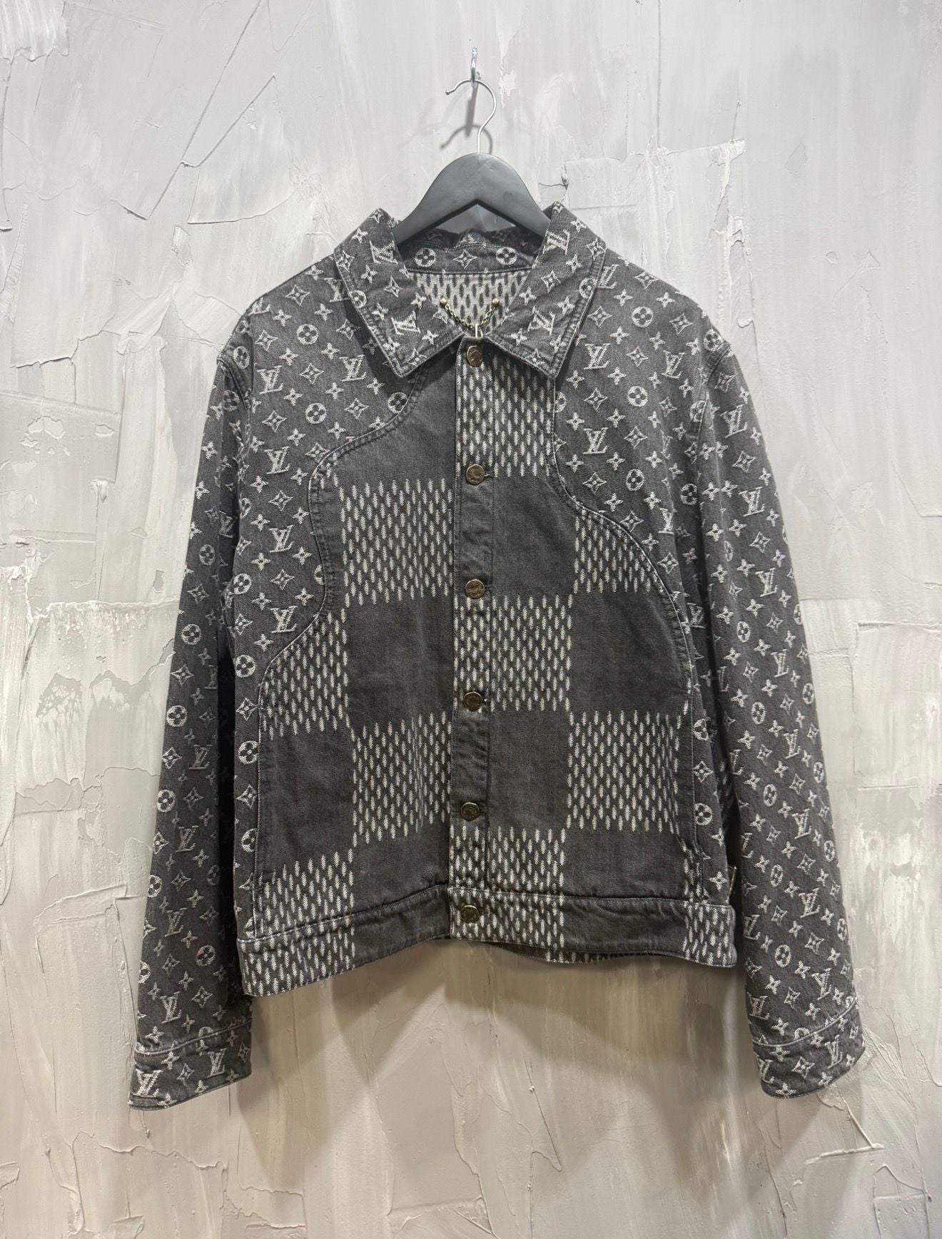 Louis Vuitton x Nigo Giant Damier Waves MNGM Denim Jacket - Like New