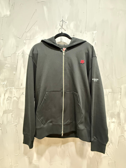 KENZO BOKE FLOWER ZIP UP HOODIE BLACK