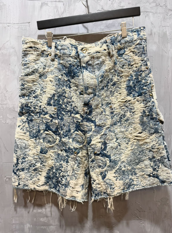 Louis Vuitton Monogram Jacquard Denim Workwear Shorts - Like New