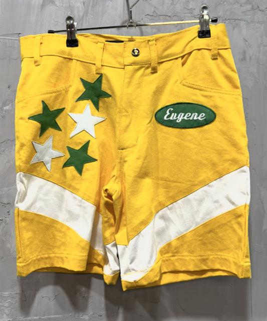 Eugene denim shorts yellow and green stars