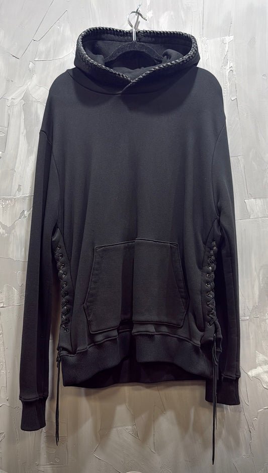 AMIRI LEATHER CONNECTED TRIM HOODIE - Like New