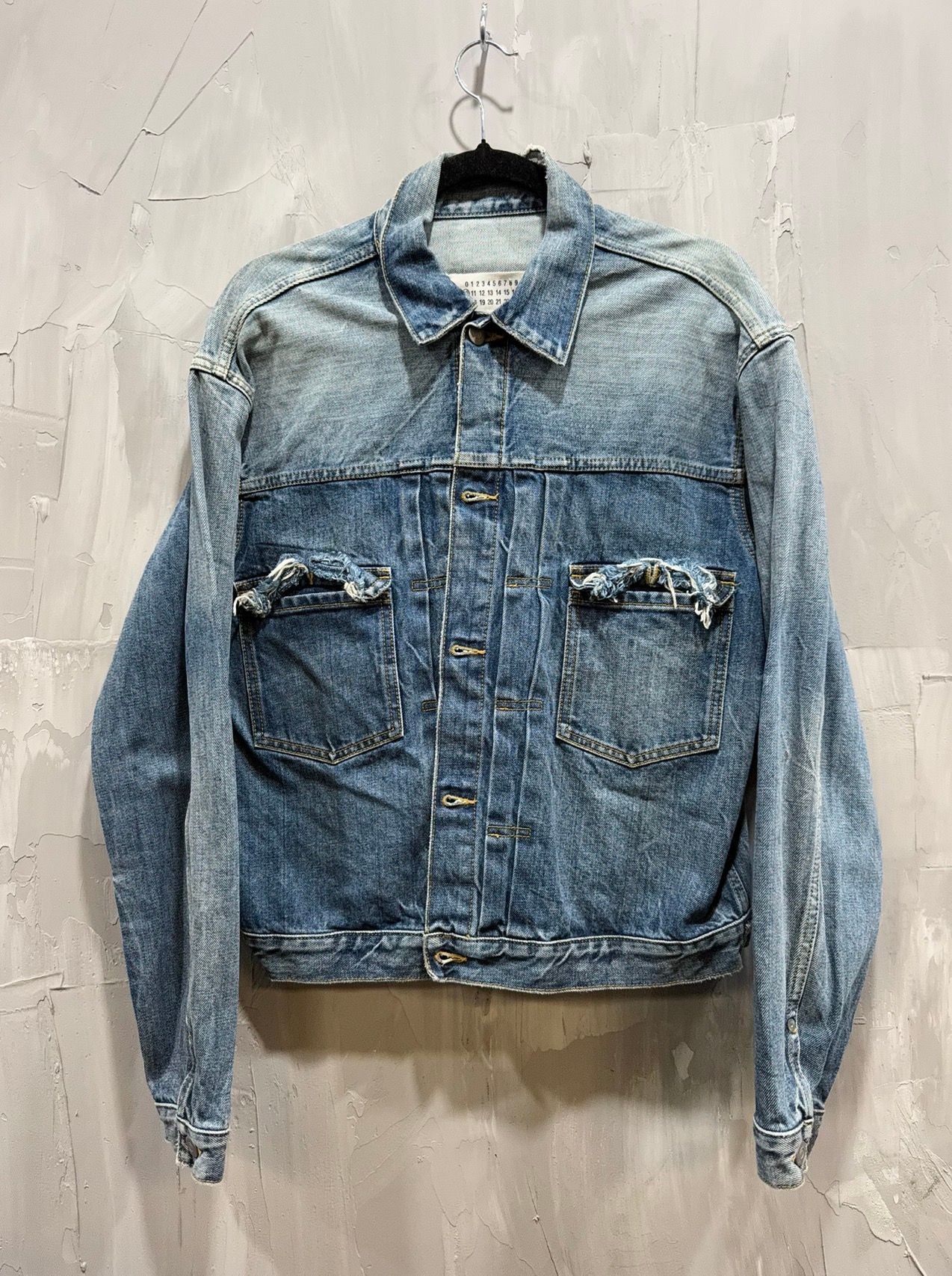 MAISON MARGIELA DISTRESSED DENIM TRUCKER JACKET