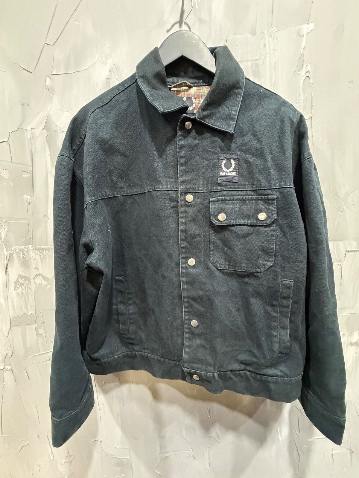 Raf Simons x Fred Perry black denim trucker jacket - Used/Worn