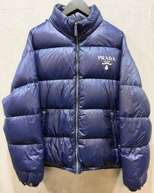 Prada Full Zip Down Blue Jacket - Used/Worn