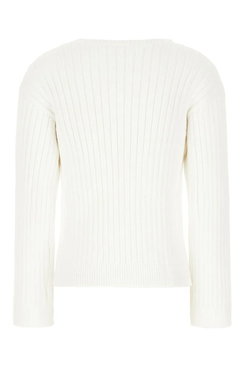 MARNI COTTON CABLE LILY WHITE SWEATER