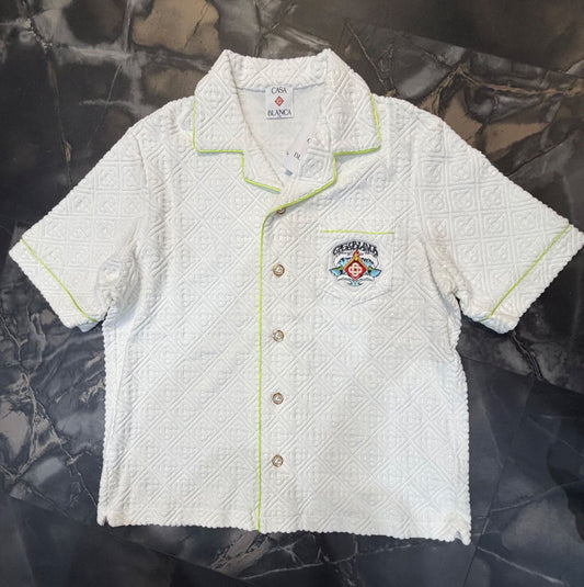 Casa Blanca White Towelling Monogram Shirt