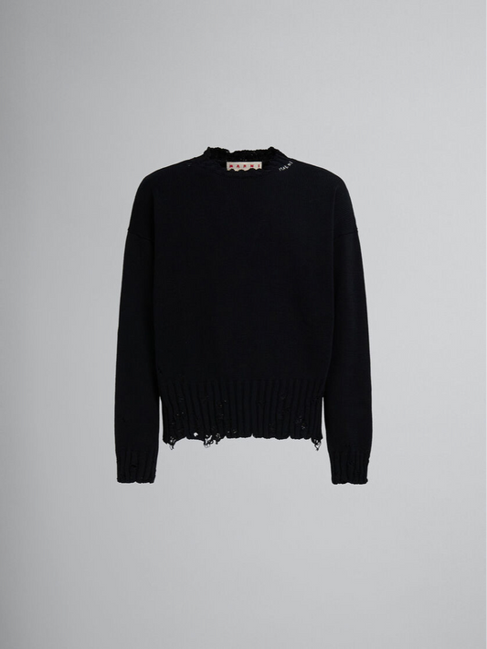 MARNI DISHEVELLED COTTON GAUGE 5 BLACK