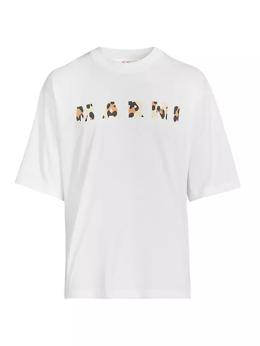 MARNI LEOPARD LOGO T SHIRT