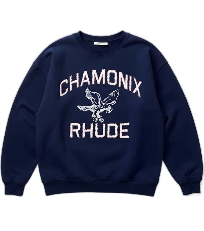 RHUDE CHAMONIX CREWNECK NAVY