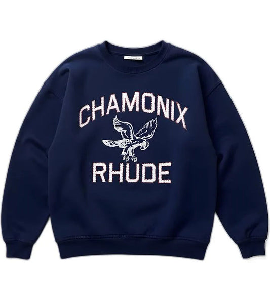 RHUDE CHAMONIX CREWNECK NAVY