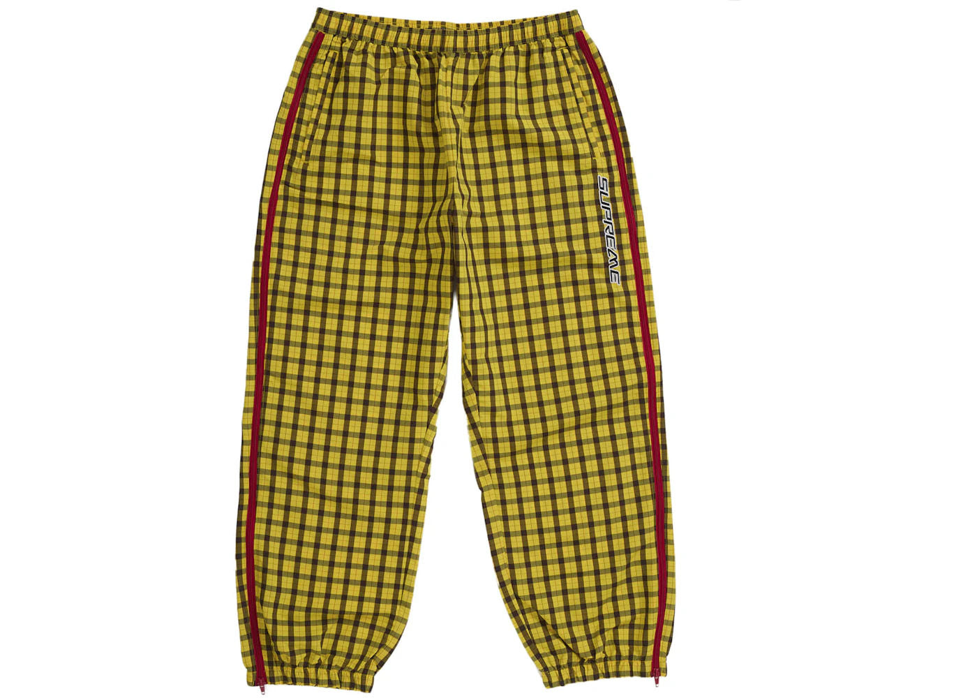 Supreme Plaid Warm Up Pant Yellow