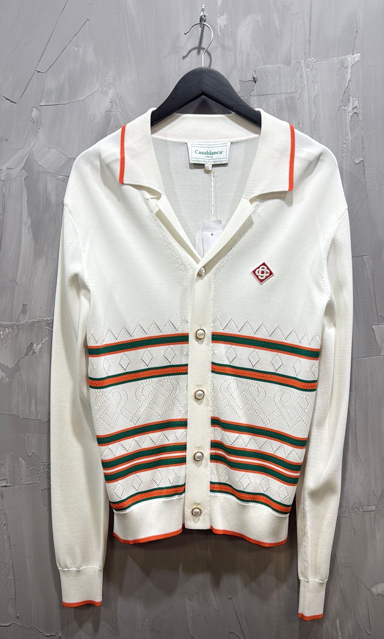 KNIT HEART POINTELLE SHIRT OFFWHITE