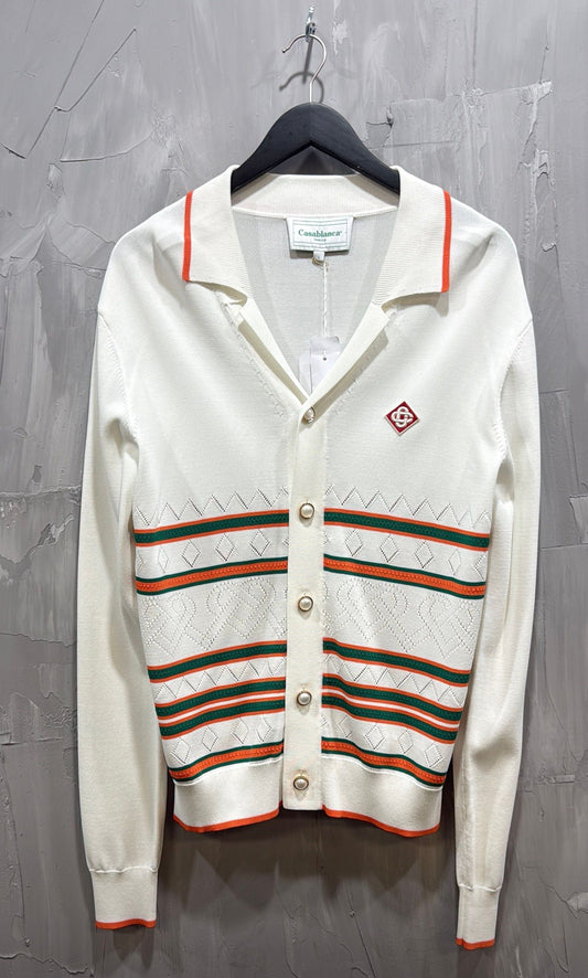 KNIT HEART POINTELLE SHIRT OFFWHITE
