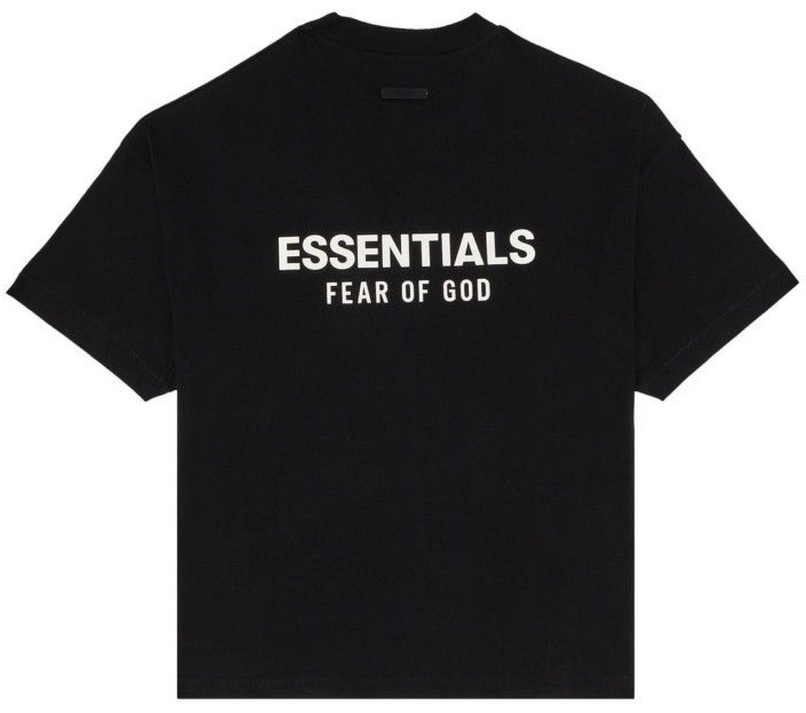 Fear of God Essentials Black White Letters Tee