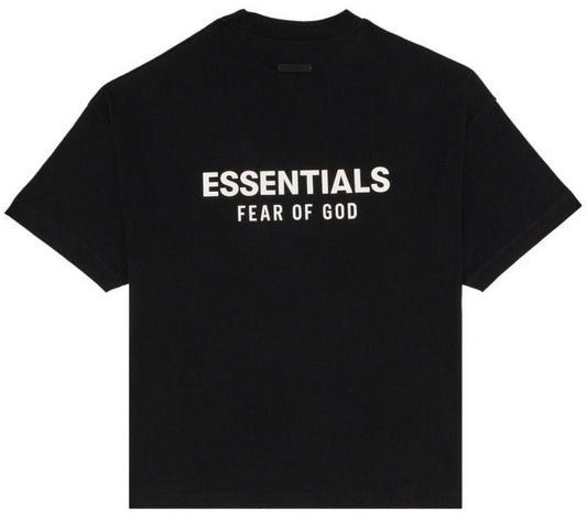Fear of God Essentials Black White Letters Tee