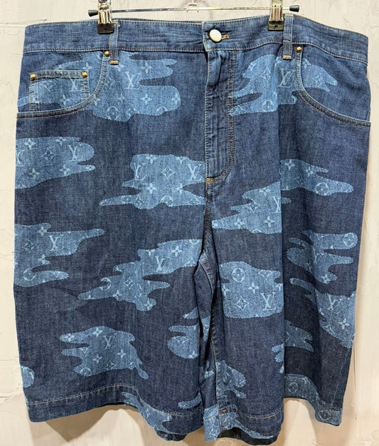 Louis Vuitton x Nigo Monogram Chambray Shorts Indigo - Used/Worn