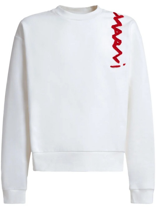 Marni brushed cotton sweatshirt white