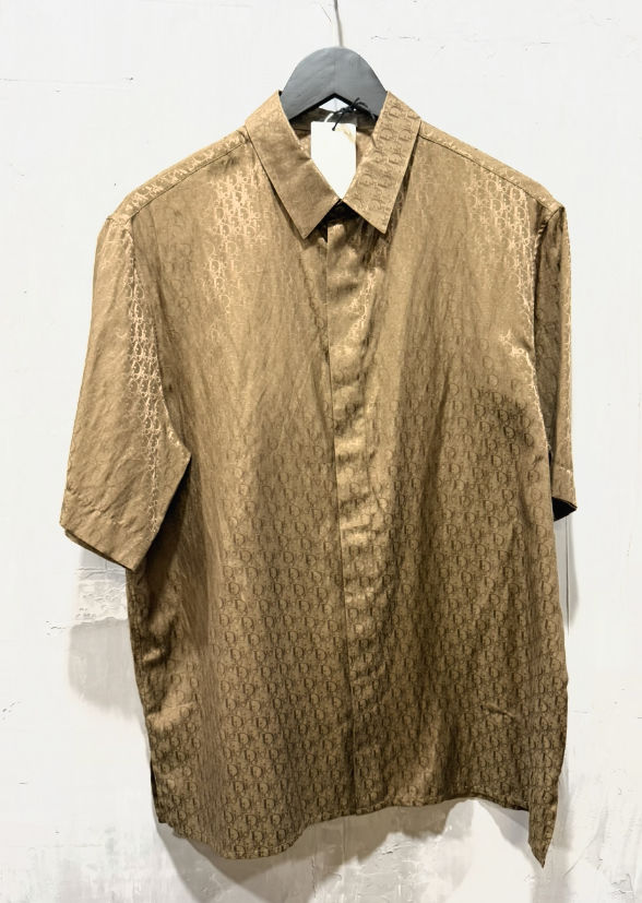 Dior Oblique Silk Twill Short-Sleeved Shirt Beige/Gold - Used/Worn