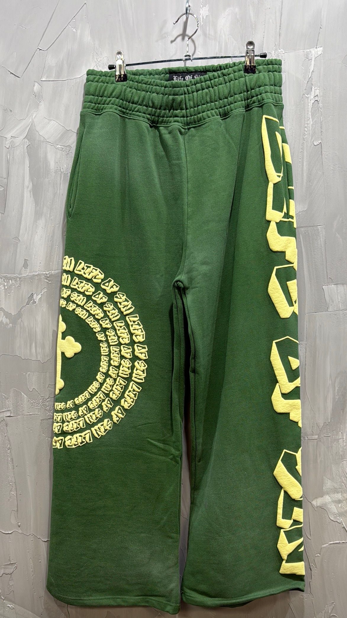 LIFE OF SIN PUFF PRINT SWEATPANTS GREEN