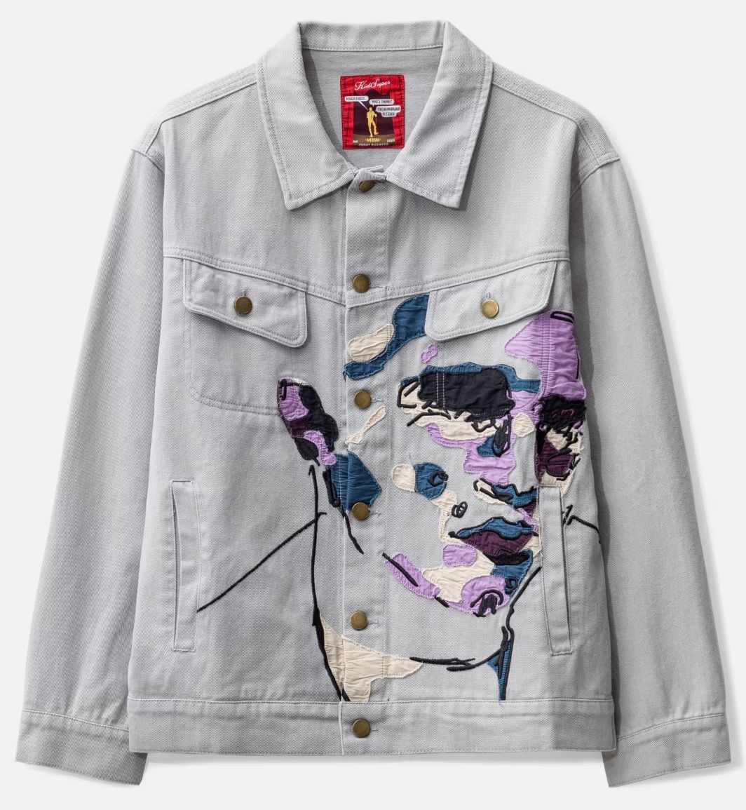 Kidsuper Face Embroidered Denim Jacket
