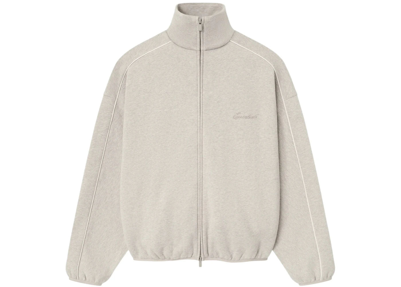 Fear of God Essentials Modern Fleece Piping Track Jacket Heather Stone/Cloud White