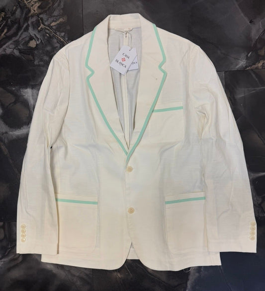 Casa Blanca Linen Single Breasted Jacket White