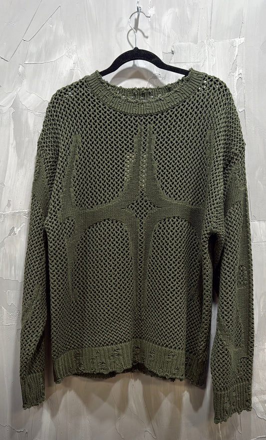 THUG CLUB KNITTED SWEATER OLIVE