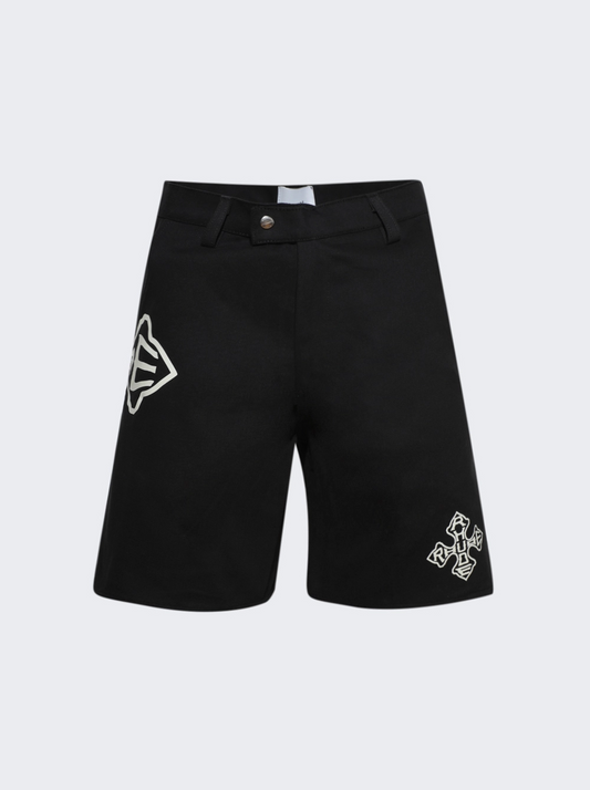 Rhude Black Cross Logo Shorts